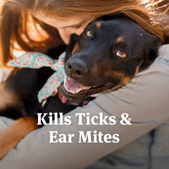 PetArmor appliquer des gouttes dans les oreilles du chien deux fois par jour.