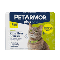 PetArmor Plus pour chats: application topique protégeant contre puces et tiques.