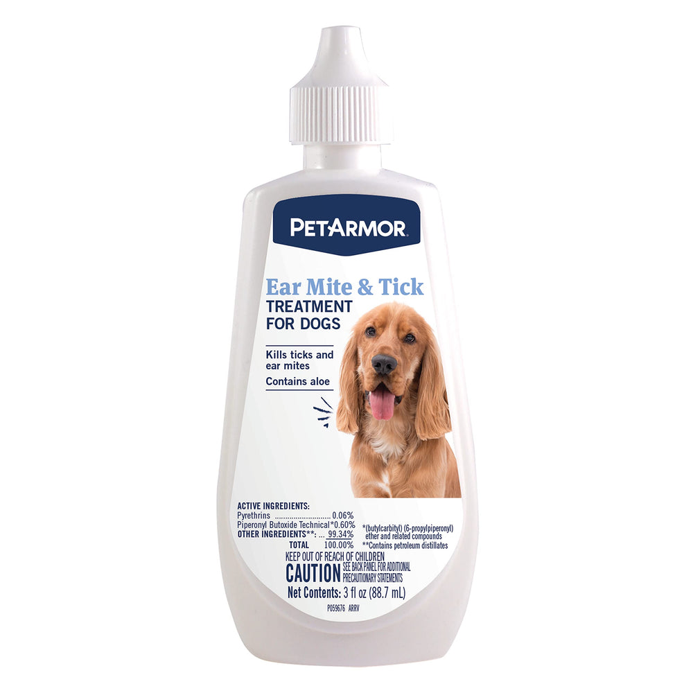 PetArmor traitement acariens oreilles chiens – flacon 3oz pour le confort auditif.