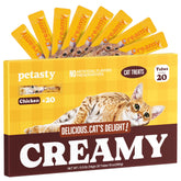 PETASTY tube purée chat au poulet, texture crèmeuse parfaite comme friandise pratique et savoureuse.