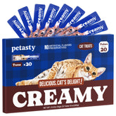 PETASTY friandises chat thon dans l'emballage prêt à la dégustation.