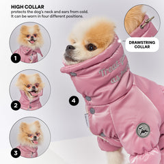Ouverture pour laisse du manteau PetBaronet pratique lors des promenades.