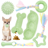 Petcare ensemble de 6 jouets dentition pour petit chien vert, divertissement et apprentissage