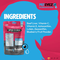 PetEyez ingrédients lyophilisés sans allergènes, option naturelle pour chiens sensibles.