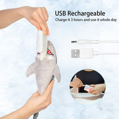 Petiepaw poisson-flopant-interactif rechargeable, pratique et sans piles.
