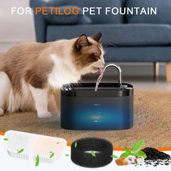 Éponges Petilog pour fontaine chat 84oz, filtration efficace.