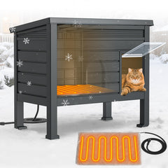 PETIMBER - Maison-chat chauffante extérieure, chaleur douce pour chats dehors.