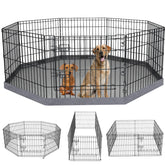 Parc PETIME pliable pour chien avec 8 panneaux et tapis.