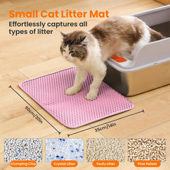 Tapis Petinstinct anti-dérapant rose, garde le tapis en place et évite les coulures.