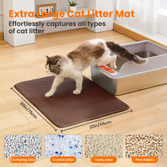 Tapis Petinstinct double couche honeycomb piège la litière et facilite le nettoyage.
