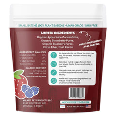 PETIPET Wildberry ingrédients végétales: friandises hypoallergéniques sans protéines animales.