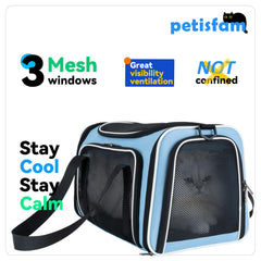 Petisfam transport-chat avec sangle reglable pour un porté confortable.