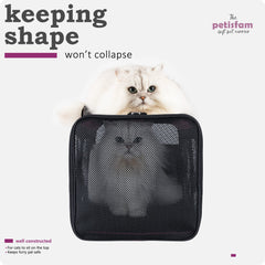 Maillage 360 Petisfam, ventilation et vue pour le chat.
