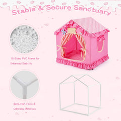 Petjoyi Tente Rose Princesse – coussin rembourré et rebords enveloppants.