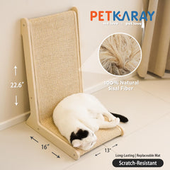 PETKARAY base bois solide pour grattoir sisal durable.