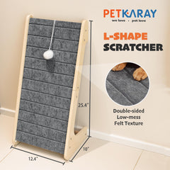PETKARAY grattoir-chat-feutre-durable: tapis durable qui résiste aux griffades quotidiennes.