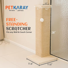 PETKARAY grattoir-mur-droit, solution murale pour griffage sans abîmer le mobilier
