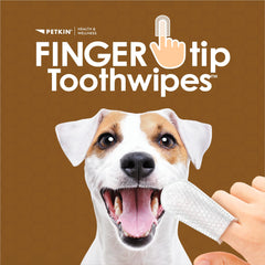 Petkin lingettes-application-simple-dents-chien-chat: utilisation sans eau et haleine fraîche.