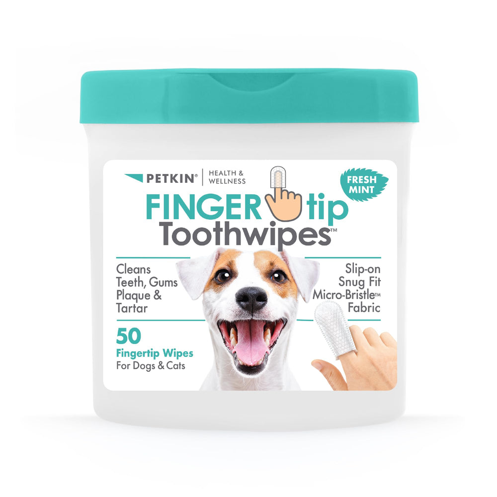 Petkin Fingertip lingettes dentaires à enfiler pour nettoyer dents et gencives.