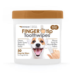 Petkin lingettes-doigts-dents-chien-chat: nettoyage en douceur des dents et gencives.