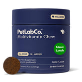 PetLab Co. 22 en 1 bouchée porcine pour chien, soutien peau et pelage.