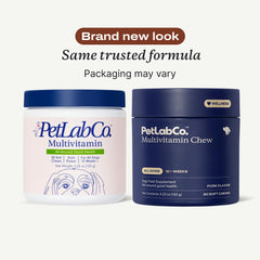 PetLab Co. bouchée multivitaminée pour chien, favorise peau et poil brillant.