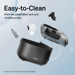 Filtration multi‑couches PETLIBRO pour une eau purifiée et sûre.