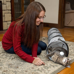 PetLike Tunnel Chat structure ressort, montage rapide et stabile.