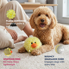 Peluche Dogz Pet Lou d'extérieur douce et jaune, facile à attraper.