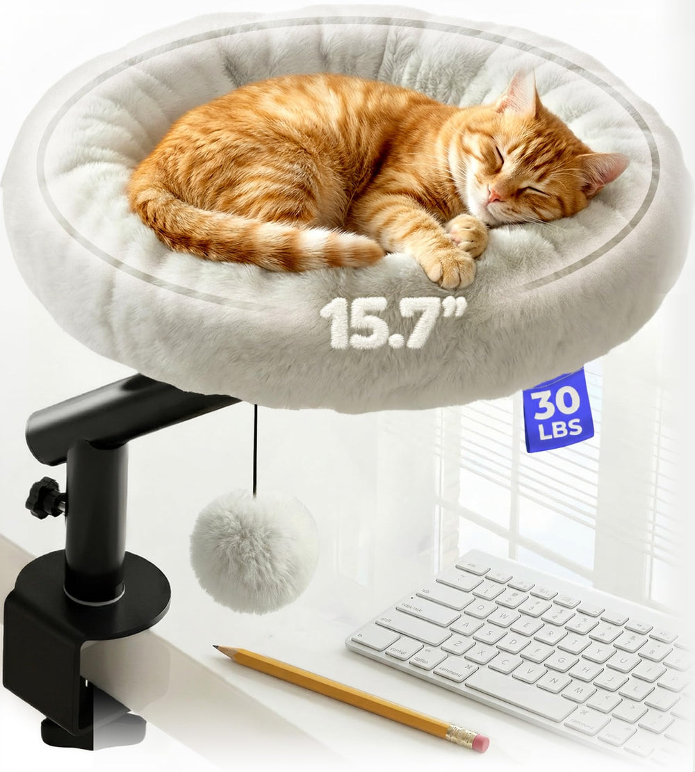 Lit de bureau PetLovers pour chat avec coussin peluche: confort près de vous