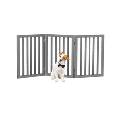 Barriere interne PETMAKER a 3 panneaux pliants gris, ideale pour delimiter les espaces.