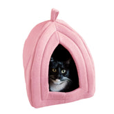 PETMAKER Maison chat intérieur rose, cocon privé pour repos détendu.
