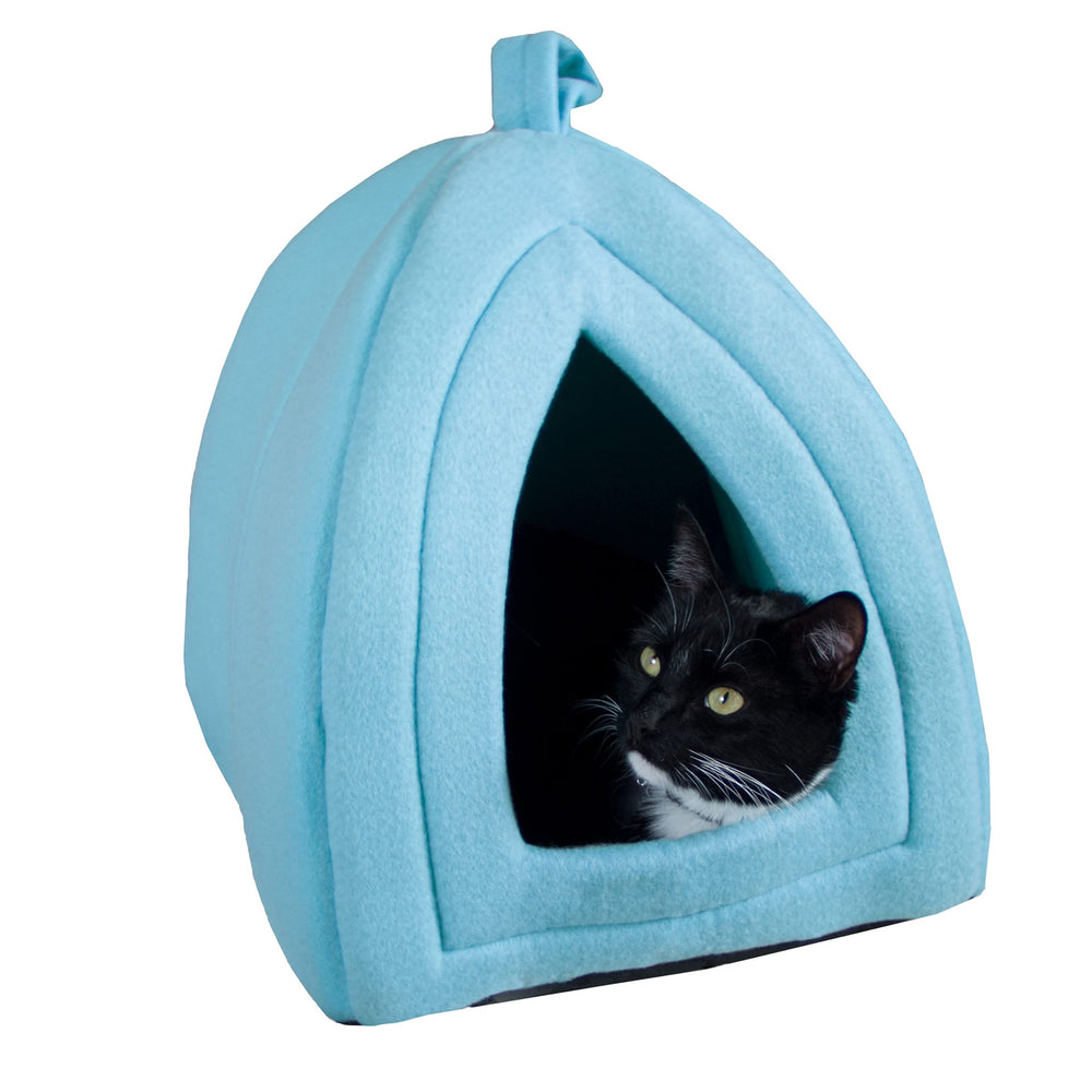 PETMAKER Maison-chat-tepee bleu offre un refuge cosy et privé pour chats.