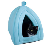 PETMAKER Maison-chat-tepee bleu offre un refuge cosy et privé pour chats.