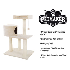 PETMAKER Postes sisal double: grattage efficace et divertissement.