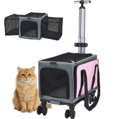 Porte-animaux Petmarket extensible avec roues 360° pour voyage confortable.
