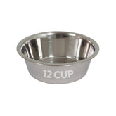 Bol Petmate en inox, premier plan, idéal pour eau et nourriture.