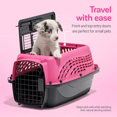 Petmate cage petit chien avec ventilation latérale pour un air frais.