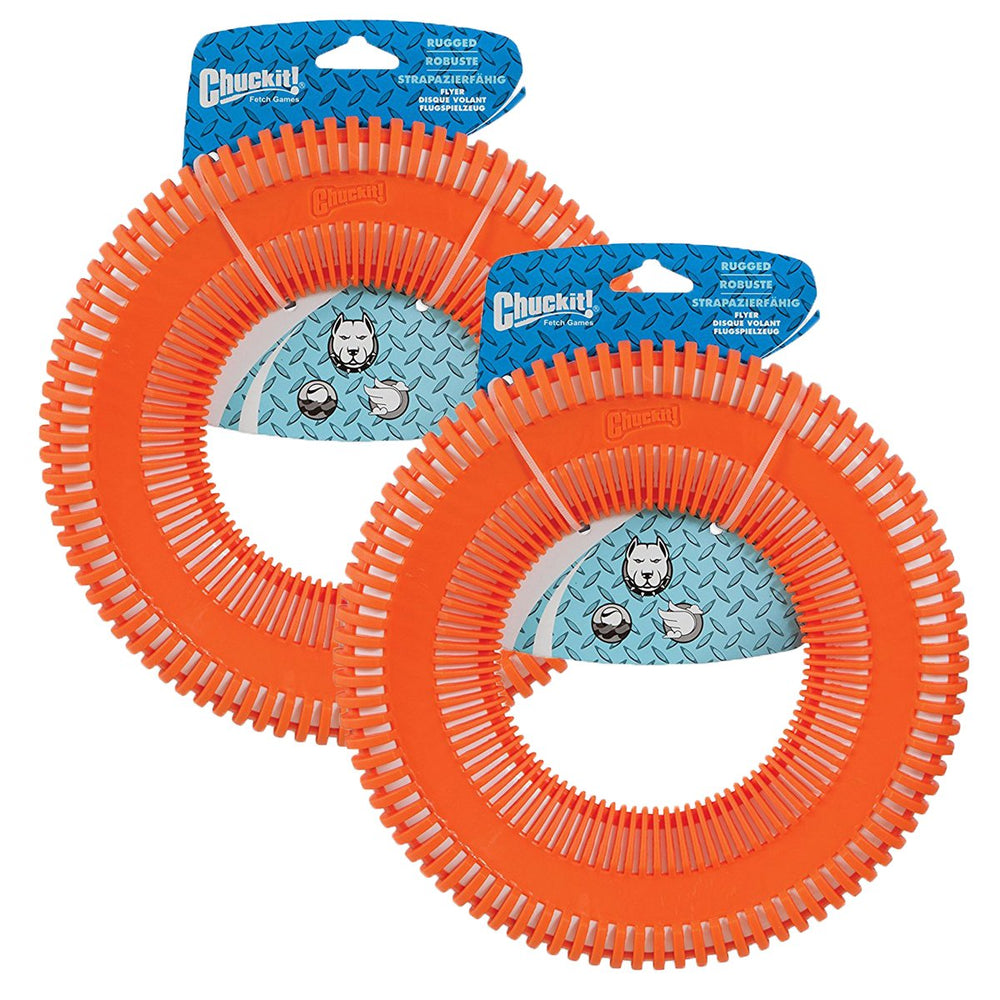 Chuckit Rugged Flyer, ensemble de deux jouets, récupération facile lors des jeux extérieurs.