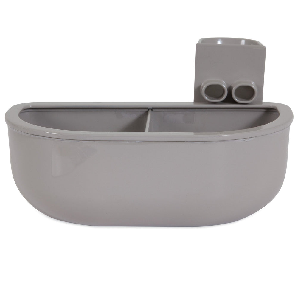 Petmate Double Diner sur cage gris petit, remplissage extérieur pratique.