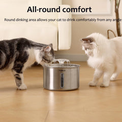 PetMuch fontaine-chat-inox-3l-indicateur-niveau-eau, contrôle facile du niveau d'eau.
