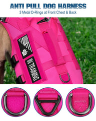 PETNANNY harnais tactique rose système MOLLE sur les côtes pour accessoires