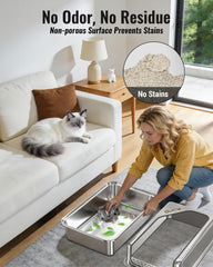 PETNF parois hautes anti-projections: moins de traces de litière autour des murs.