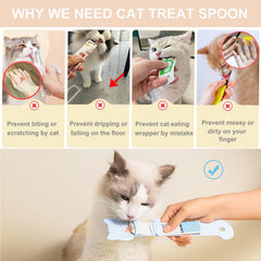 PETPAWLOVELY cuillères-chat jaune, ensemble 3 pièces faciles à utiliser