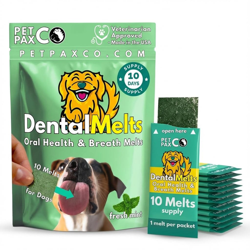 PetPax Co. DentalMelt – emballage visible pour haleine fraîche.