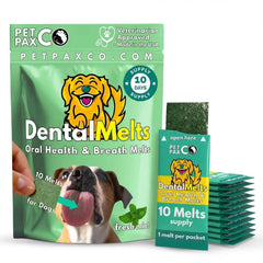 PetPax Co. DentalMelt – emballage visible pour haleine fraîche.