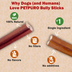 PETPURO batons-boeuf-longue-duree montre une durabilité pour les chiens actifs