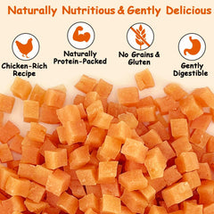 PETPURO sans cereales, ingredients limites, conviennent aux estomacs sensibles.