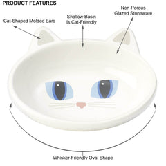 Petrageous bol chat surface céramique non poreuse, facile à nettoyer après chaque repas.