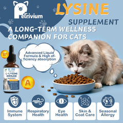 Petrivium Lysine pipette-doseur-precis: dosage fiable pour chat quotidien.
